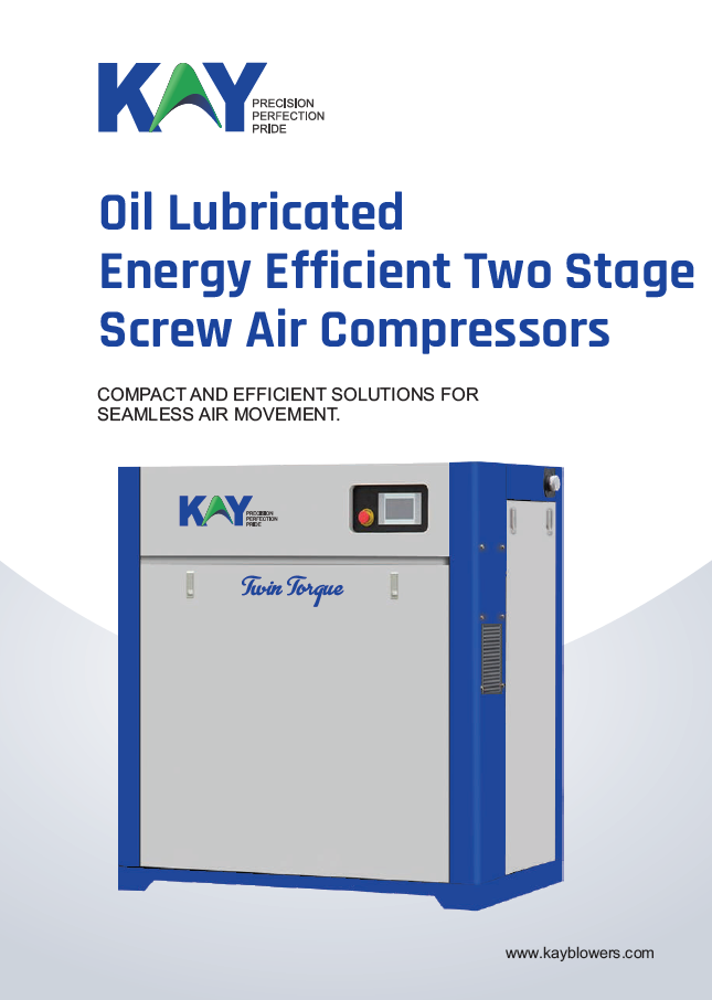 KAY Oil Lubricated Energy Efficient Two Stage Screw Air Compressors